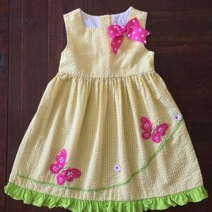 Rare Editions Yellow Gingham Butterfly Dress 4T